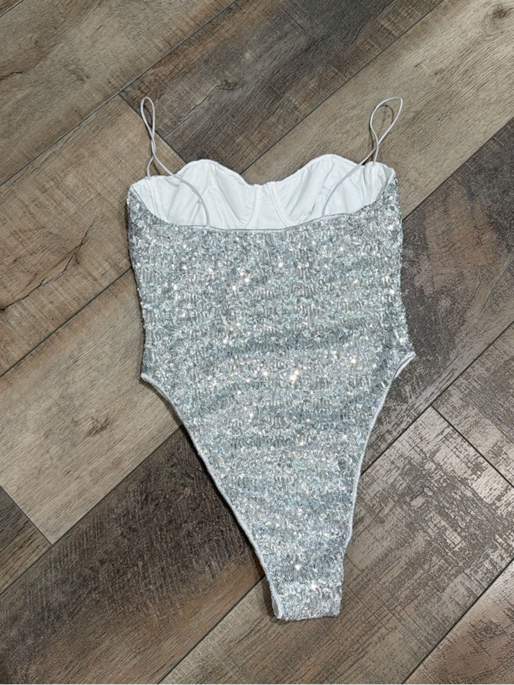 Oseree silver sequined one piece swimsuit - Picture 7 of 7